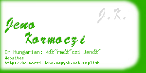 jeno kormoczi business card